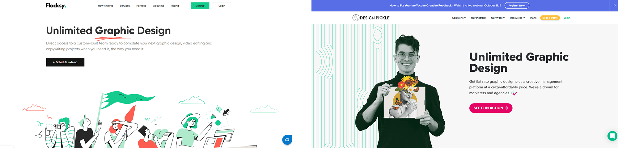 Design Pickle vs Flocksy